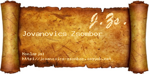 Jovanovics Zsombor névjegykártya